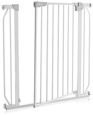 Lionelo Truus Slim Kinderschutzgitter Sicherheit ohne Bohren, Doppeltes Sicherheitssystem, Verstellbare Breite bis zu 105 cm, Zertifiziert und Komfortabel, Inklusive Verlängerungen – Graphitgrau