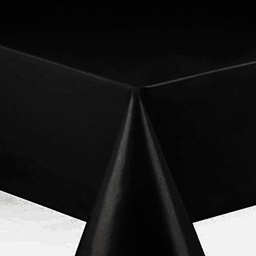 Wachstuch Wachstischdecke Tischdecke Gartentischdecke Glatt Uni Schwarz Breite & Länge wählbar 140 x 110 cm Eckig abwaschbar