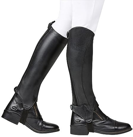Dublin Unisex Adult Opulent Leather Half Chaps (XL) (Black)