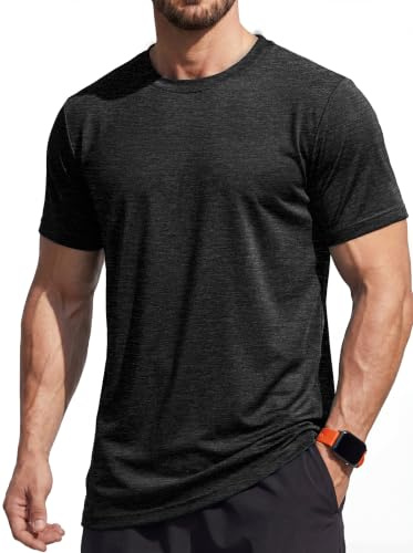 MAGCOMSEN Camisetas Manga Corta Hombre Secado Rápido Ligeras para Gimnasio Entrenamiento Running Deportiva Transpirable Fitness Ropa Negro, 3XL
