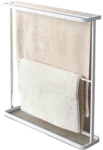 RUVOO Handtuchständer Freistehend Handtuchleiter Stehend Freistehender Handtuchhalterständer Aus Metall Für Badezimmer Handtuchhalter Stehend (Color : White)