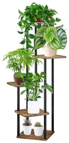 MYMULIKE Support plantes interieur 5 Niveaux En Métal étagère plante etagere plante Pour Plusieurs Plantes,Meuble Plante Et Étagère Plante, Salon Et Chambre À Coucher