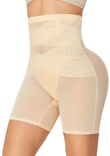 FXTYK High Waisted Shapewear för kvinnor magkontroll shorts underkläder sömlösa formkläder trosor Firm Control Body Shaper(S-3XL), Beige, 3XL