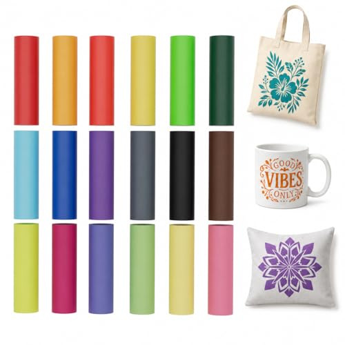 Creatorally Hojas de Papel de Transferencia Infusible, Paquete 18 Hojas 11x30 cm, Papeles de Tinta Sublimación Teñidos Preimpresos, Película Prensa Calor para Camisetas y Tazas DIY (Color Sólido)