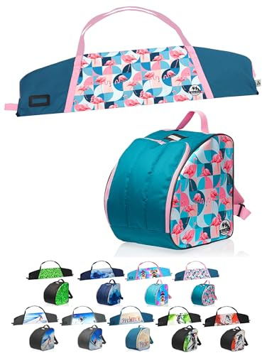 Juego de esquís para niños [bolsa para zapatos de esquí+bolsa de esquí para niños] mochila para botas casco de esquí gafas de esquí para niños mochila de esquí bolsa para esquís bastones de esquí