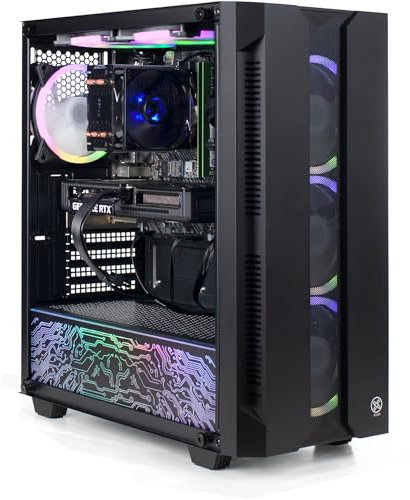 XUM Elite Prebuilt Gaming PC: AMD Ryzen 5 8400F, Nvidia RTX 4060 8GB, 16GB DDR5 RAM, 1TB NVME SSD. 700W PSU 80+ Bronze, aRGB, WiFi 5, Windows 11 Home, High End, Black Case