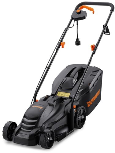 DOVAMAN LM33C Cortacésped eléctrico, con Ancho de Corte de 33 cm, 1300 W, Altura Ajustable, Ligero y maniobrable, Ideal para Uso doméstico.