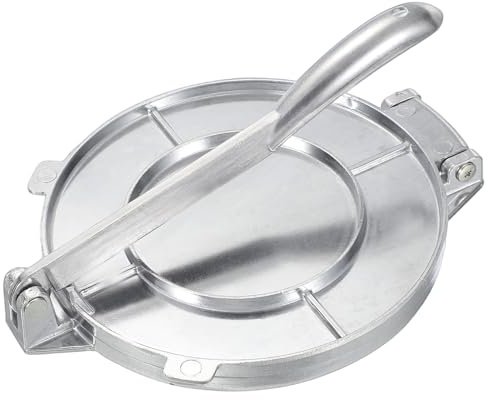 uxcell Aluminium Alloy Dough Press Taco Maker Taco Press Kitchen Utensil Tool for Cooking Chef Silver