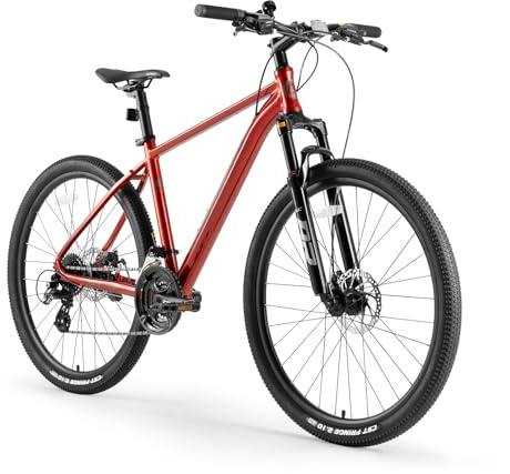 ROCKBROS MT·200 Vélo VTT 27,5 Pouces, Cadre en Aluminium avec Freins à Disque, 24 Vitesses Altus M310, Tailles 16/18/21 Pouces, Vélo de Montagne Homme Femme, Rouge L
