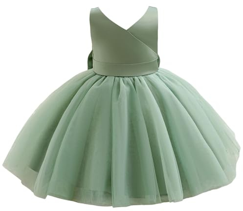 Générique Robe Demoiselle d'honneur Enfant Fille Robes de Mariage à Manches Volantes Robes Soirée A-Ligne Bal Baptême Robe Fille Briller Sequin Mariage pour 6 Mois-9 Ans