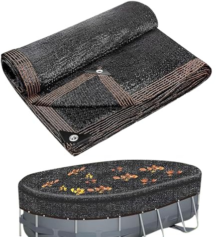 Filet de Protection Piscine 4×8 m/5.8×10.4 m/6.7×11.3 m/8×15 m Bâche de Piscine Ovale pour Piscines Hors-Sol Couverture Piscines Hivernage Maille Fine en Polyéthylène Indéchirable & aux UV