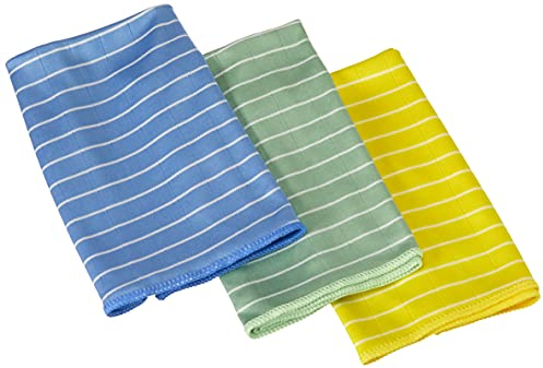 Euronovità Panno per Pulizia Casa, Vetri, Mobili in Fibra Naturale di Bambù 350g 40x40cm, 3 pezzi EN-25401
