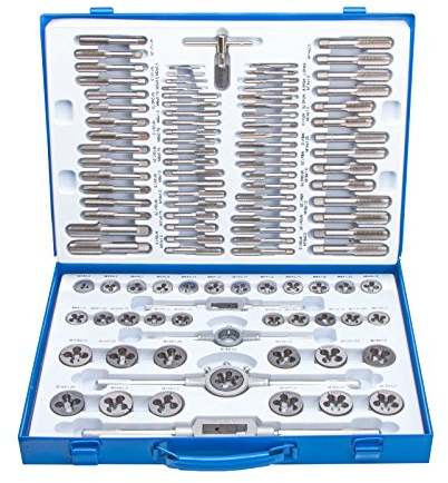 Falon-Tech Gewindeschneider Set 110-tlg (GWIN110) - 35 x Gewindebohrer (M2-M18) + Schneideisen - 2 x Halter - Metallkoffer - 1 stück