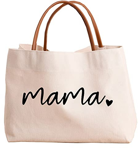 kifasyo Mom Mama Bag Mother Gifts Momlife Tote for Hospital, Shopping, Beach, Travel