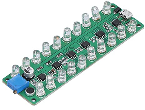 Entatial VU-mètre, sonomètre à LED coloré sensible au niveau sonore de test