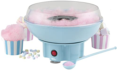 Giles & Posner EK2641GSBL Candy Floss Maker – Cotton Candy Sweet Machine, Retro Carnival Funfair Style Machine for Kids, Parties, Home, Fun Snacks Treat Maker, Portable, Includes Candy Sticks, Blue