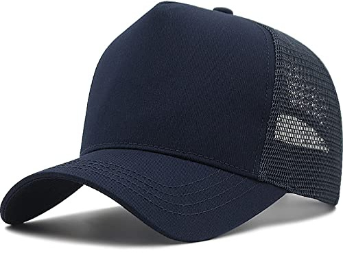 Ciamlir Basecap Herren Big Head Man Hysteresen-Mesh-Baseballmützen Für Männer Im Freien In Übergröße, Sportkappen, Papa, Übergröße, Trucker-Kappe, 60–65 cm, Dunkelblau, 60–65 cm