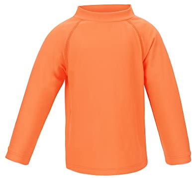 TIZAX Camiseta UV de Manga Larga para Niños Traje de Baño con Protección Solar Rashguard para Surf/Nadando/Buceo/Playa Naranja 4 años