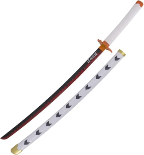 AMONT - Japansk Katana replika i bambu - Rengoku Kyoujurou-modell i trä - anime-serien - 105 cm