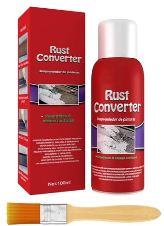 Convertitore di Ruggine 100 Ml, Convertitore di Ruggine per Telaio Auto, Rimozione Ruggine Multiuso con Pennello, Spray Antiruggine Antiruggine, Agente di Rimozione Ruggine Telaio Auto