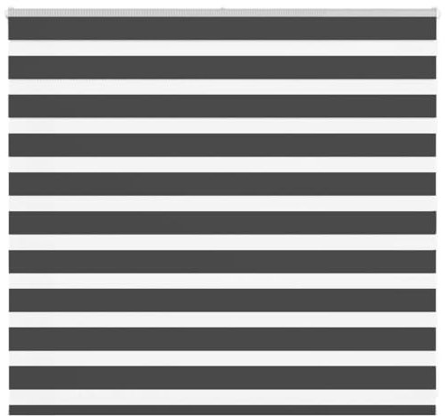 vidaXL Zebrarollo Schwarz 155x100 cm Stoffbreite 150,9 cm Polyester, Zebra-Rollo, Doppelrollo, Zebra-Jalousie für Fenster, Doppelrollo, Zebra-Rollo
