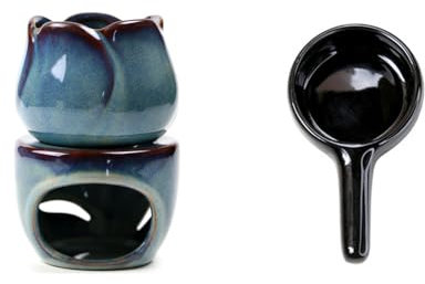 Bruciatore Oli Essenziali, Essenza In Ceramica Bruciatore, Lampada Profumata In Ceramica, Bruciatore Di Essenze, Per Oli Essenziali E Bruciatore Di Olio Essenziale, Decorazione Soggiorno, Ufficio(Blu)