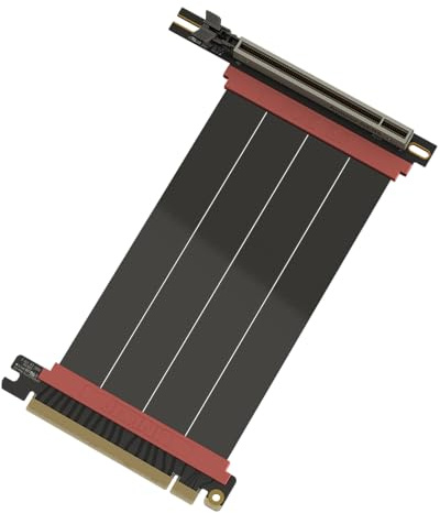 LINKUP AVA5 Armour PCIE 5.0 Riser RTX 5090 RX 9070, GPU-klar kabel, 16 x 128 Gbit/s, kompatibel med PCIE 4.0 och WRX80/WRX90e, 15 cm (total längd 19 cm), rät vinkel, svart
