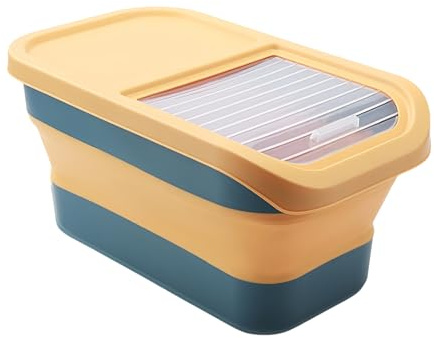 Contenedor comida mascotas – plegable 12?15?kg, Almacenaje perro | Recipiente con cremallera resistente y ruedas giratorias, Perfecto despensa cocina viaje hogar interior uso práctico for organiz