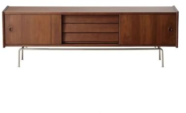 UlTRAWAVE - Mueble de TV retro nórdico de madera maciza, mueble de almacenamiento en el suelo para salón, armario de centro de entretenimiento, (A:180 x 45 x 39 cm)