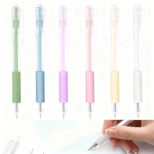 6 Unidades Bolígrafo Cutter de Precisión Retráctil - Cuchillo de Manualidades para Scrapbooking y Proyectos DIY con Empuñadura Antideslizante