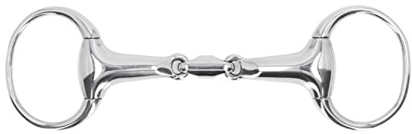 petjoyful Anillo de mordaza de caballo de acero inoxidable mordida de snaffle 125 mm boquilla ovalada suelta para equipos de entrenamiento de caballos