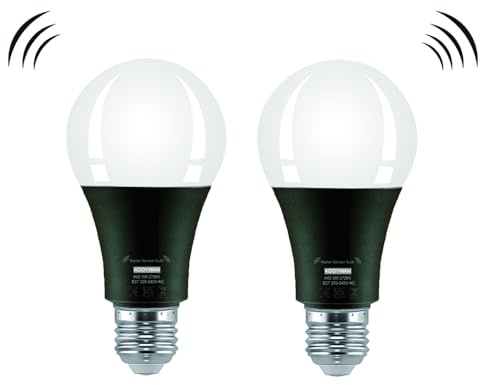 KOOYWAN 9W E27 led lampe mit bewegungsmelder warmweiß Bewegungsmelder-Lichtsteuerung Radarlampe 2Stück