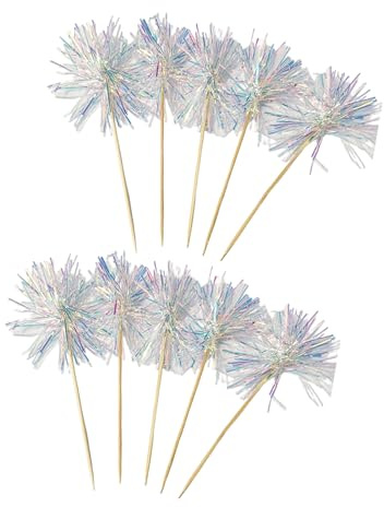 10 Pièces Bâtonnets De Gâteau En Bois Insertion Supérieure Guirlandes Colorées Pour La Célébration Mariage D'anniversaire Et Le Projet D'artisanat Pour Arcs-en-ciel Mariage