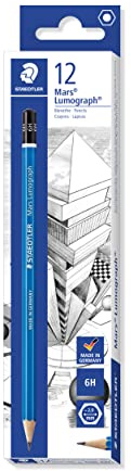 STAEDTLER Mars Lumograph 100 Ritpennor grafit – 6H, 12-pack