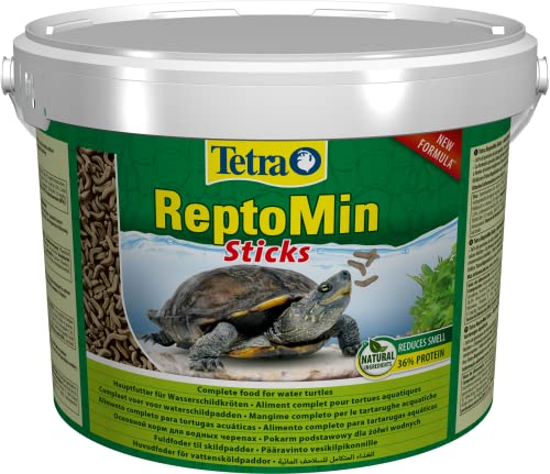 Tetra ReptoMin Sticks Schildkröten-Futter - ausgewogenes Hauptfutter für ausgewachsene Wasserschildkröten, 10 L Eimer