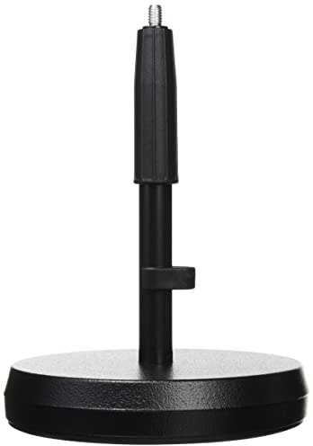 K&M 23325 Tischstativ Schwarz – 21,7 - 34,7 cm Höhe – 3/8“ Gewindeanschluss – ausziehbar, mit Trittschalldämpfung