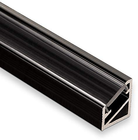 5 Stück LED Profil-66 Eckprofil schwarz mit klarer Abdeckung 2000 x 14,5 x 16,5 mm von SO-TECH®