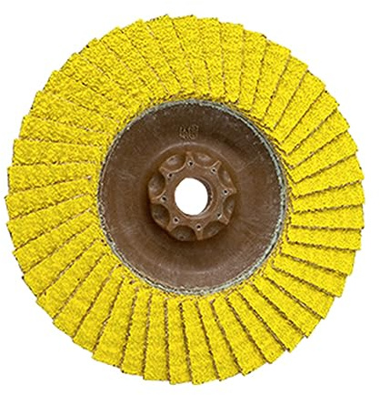 CS Unitec PLANTEX SunFire Ceramic Trimmable Flap Disc, Eco-Friendly Hybrid 40/60 Grit Grinding Wheel, 5 Dia., 5/8 x 11 Hub, Type 29, Made in Germany, 10 Pack Abrasive Wheels
