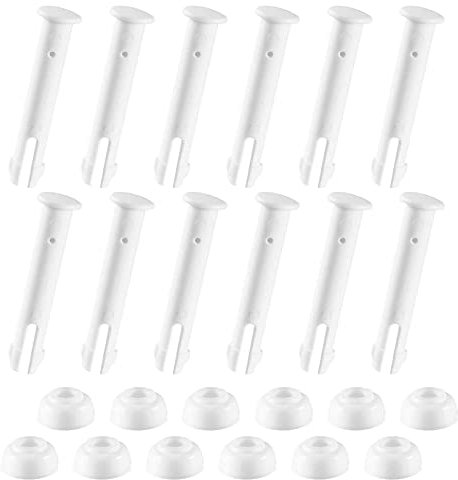 INIFILM 12 pasadores de plástico para juntas de piscina para juntas de goma y 12 pies (temporada 2016 y después) con marco de metal para piscinas con 12 sellos de goma adicionales para piscinas (5,5