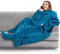 PAVILIA Fleece Blanket with Sleeves and Foot Pockets for Women Men Adults, Wearable Blanket Sleeved Throw Wrap, Plush Hug Sleep Pod Snuggle Blanket Robe, Cozy Gift Ideas Wife Mom, Teal Blue