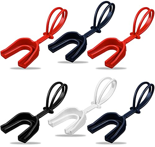 TOODOO 6 Pcs Strapped Mouth Guard Sports Mouthguard with Strap No Boil Football Boxing Mouthpiece Adult Youth Braces Soft Mouthguard for Lacrosse Basketball Hockey Wrestling(Colorful,Adults)