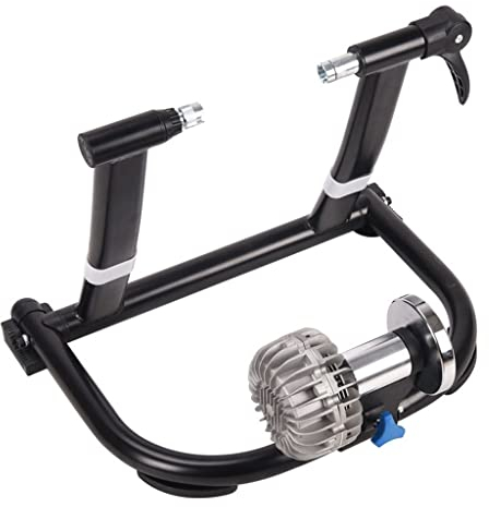 aiNPCde Fluid Fahrradtrainer Indoor Riding mit Rauschunterdrückungsrad Fahrrad Übung Ständer aus Stahl Stationärer Fahrrad Rollentrainer, Geeignet für 26-28 Zoll Rennräder und Mountainbikes