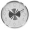 K&L Wall Art Silberne Wanduhr 30cm Durchmesser ohne Tickgeräusche langlebige Metallic Uhr für Wohnzimmer Büro lautlose Aluminium Metalluhr (Silber Weiß)
