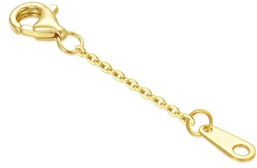 DUGISOWE 18k Gold 1/2/3 Necklace Extender Chain, Durable Strong Removable Gold Chain Extender, Real Gold Extension Chain for Necklace Bracelet Anklet (style 3-1.5inch)