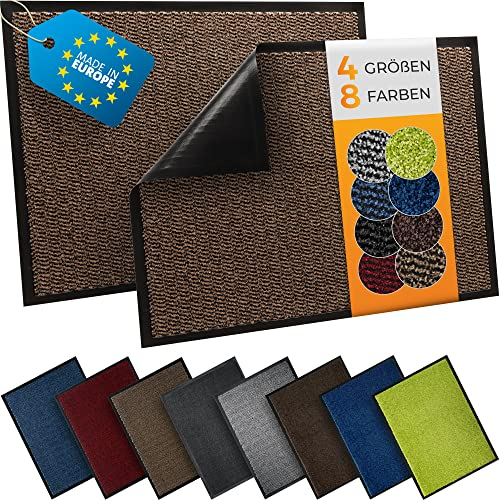 TIMELEOS Fußmatte Schmutzfangmatte mit äußerst starker Schmutz und Feuchtigkeitsaufnahme Eingangstürmatte wasserdicht waschbar strapazierfähiger Schmutzfänger Fußabstreifer (Beige, 60 x 90 cm)