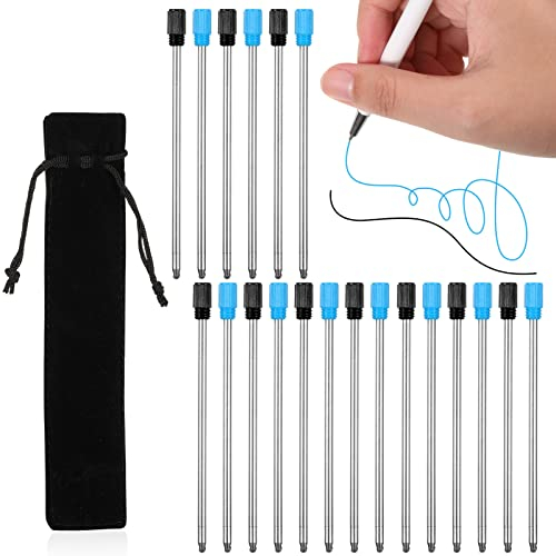 20 Stück Austauschbare Kugelschreiberminen Nachfüllungen für Diamant Kristall Stylus Stifte und Kugelschreiber, 2,75 Zoll Glattes Schreiben Schwarze und Blaue Tinte mit Schwarzem Samtbeutel (20)