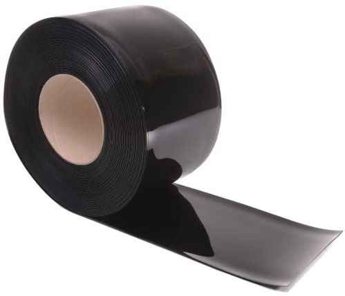 Rayflex Group - PVC Strip 10m - Black Opaque PVC 200mm Wide x 2mm Thick x 10m Long. Standard Grade For Ambient Temperature Applications +50°c to -10°c Curtain Roll For Door