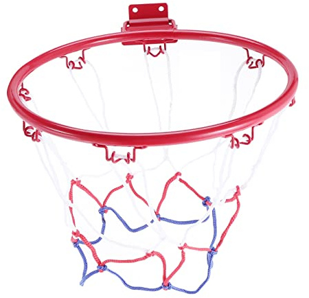 Giilayky Cerchio da basket-Ball da parete da 32 Cm Rete di Cerchio in Metallo Cestino Appeso il Cerchio da Parete da Basket con Vite Sport All'aperto Interiore