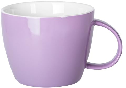 Extra große personalisierte Suppentasse, Porzellan großzügig bei 900 ML beruhigende sanfte Lavendel Tasse, breite Öffnung, ideal für Espresso, Latte und Milch, Getränke und Lebensmittel, Pastell lila