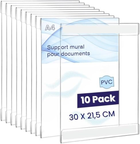 GOYAPRINT Supporto da parete A4 adesivo per poster espositore da parete per cartelli di negozi ristoranti bar locali uffici (Vertical)